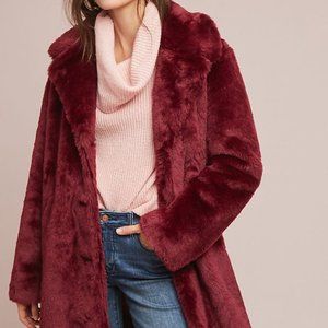 Anthropologie Luxurious Tayberry Faux Fur Coat
